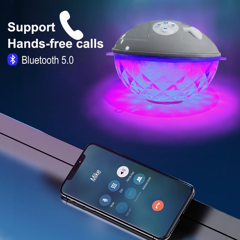 Blufree Floating Pool Speakers with Colorful Lights, IP68 Waterproof Bluetooth Speaker for Pool, Crystal Clear Sound Hot Tub Speaker for Pool, Spa and Outdoor - Image 5